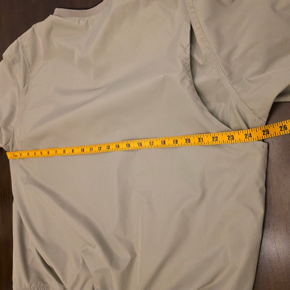 IZOD Men’s Windbreaker Large Pullover Beige Zipper Pockets V-Neck Golf - Picture 8 of 9